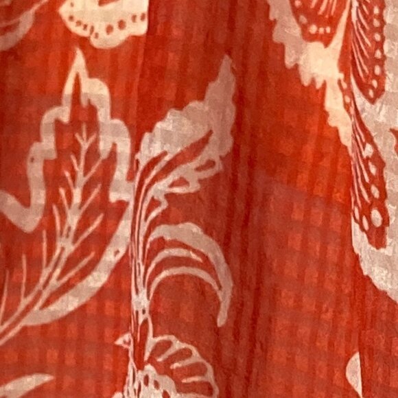 Motherhood SZ 1X Red & White lightweight peasant roll tab sleeve maternity top - Picture 9 of 9